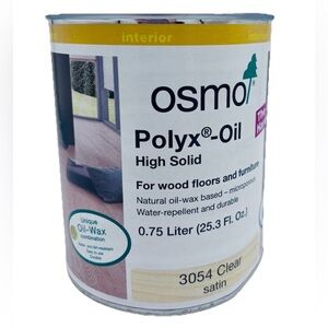Osmo Polyx Oil High Solid 3054 Clear Satin For Wood And Furniture 0.75 Liter.